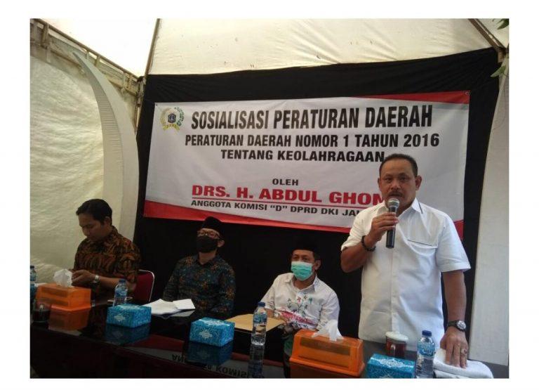 Anggota DPRD Drs. H Abdul Ghoni Sosialisasi Perda Nomor 1 Tahun 2016 Tentang Keolahragaan
